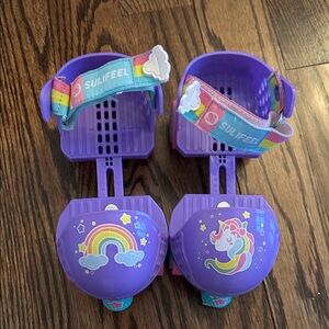 Purple Unicorn & Rainbow Kids Roller skates (show clip in)